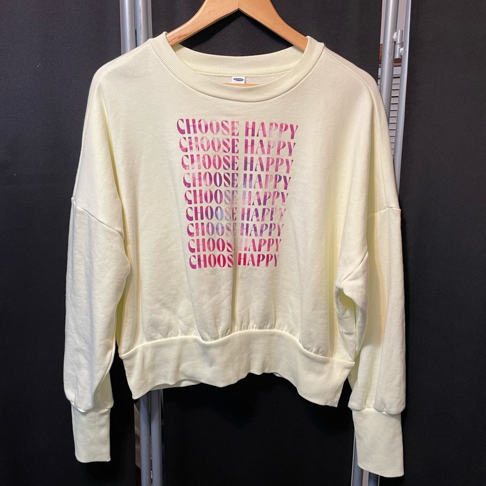 💕Women’s Large Old Navy pale yellow sweatshirt